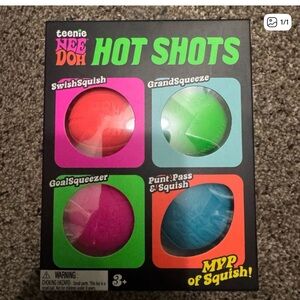 Teenie Nee Doh Hot Shots Squish Toy Set - Red, Green, Pink, Blue